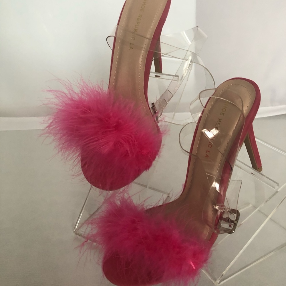 Sexy Feather ankle strap Slippers